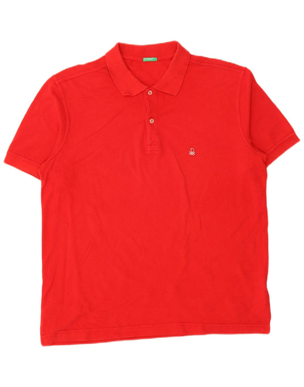 BENETTON Polo Hombre XL Algodón Rojo