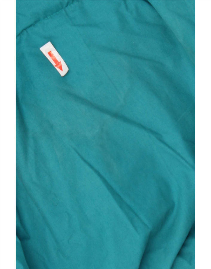 Vintage hombres chaqueta acolchada Reino Unido 42 XL azul colorblock poliéster
