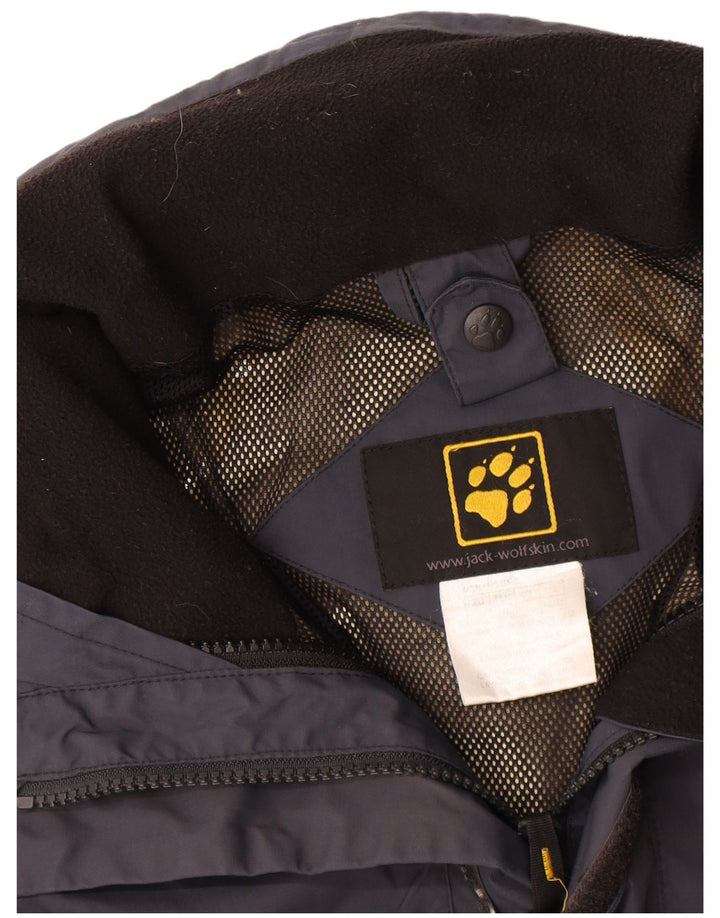 Jack Wolfskin Chaqueta impermeable para hombre UK 40/42 Large Azul marino Poliéster