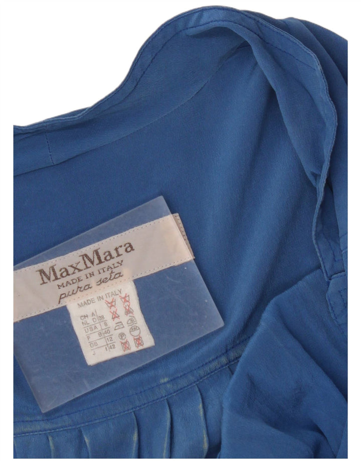 MAX MARA Vestido camisero de manga corta extragrande para mujer UK 40 Azul medio