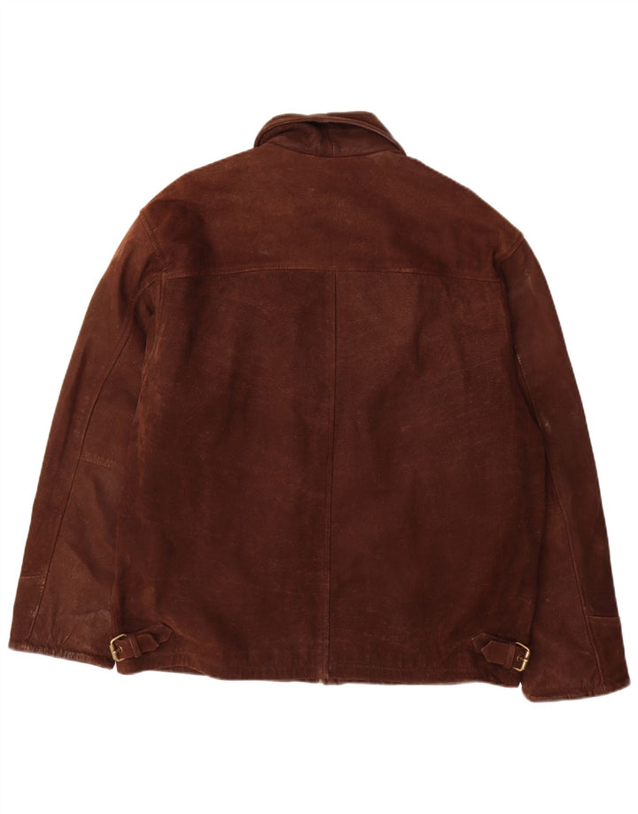 Vintage chaqueta de cuero para hombre Reino Unido 40 cuero marrón grande