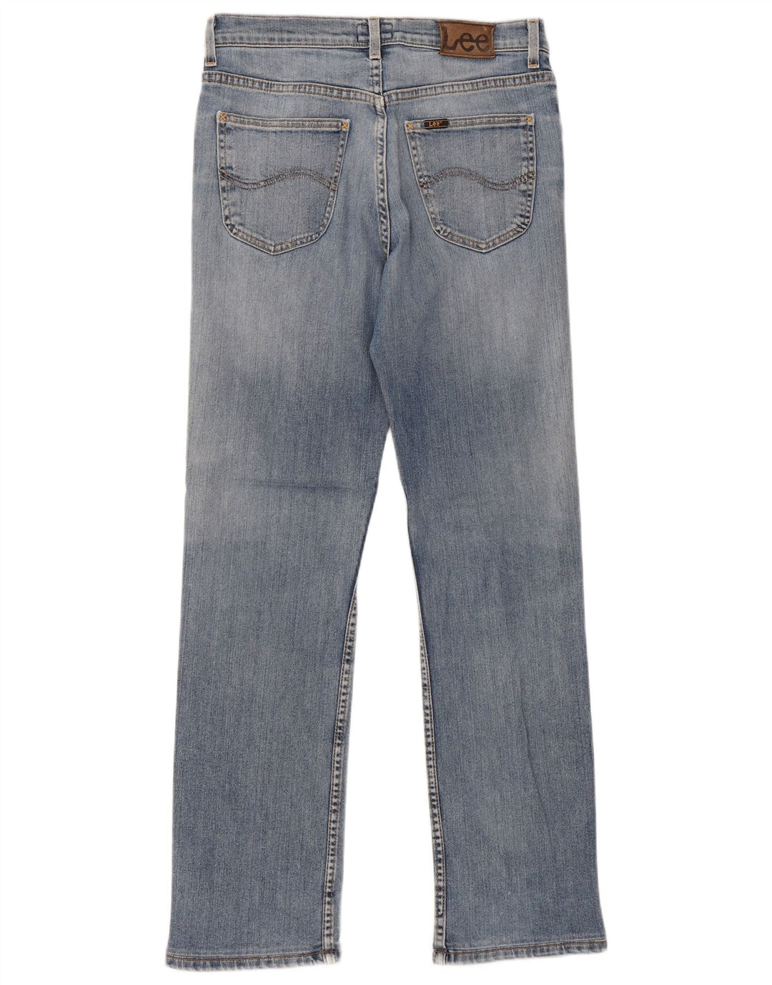Vaqueros rectos desgastados Brooklyn para hombre Lee W33 L34 Algodón azul
