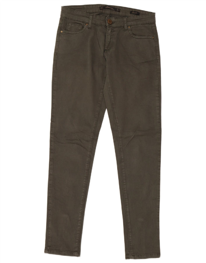 ZARA Pantalón Casual Pitillo Mujer EU 38 Small W28 L29 Algodón Caqui
