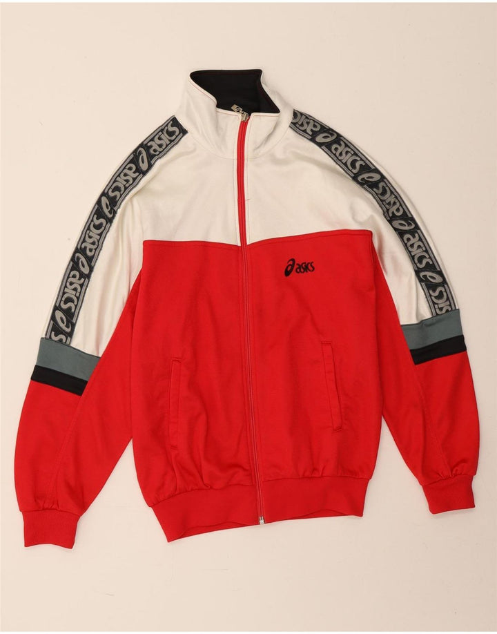 Asics - Chaqueta de chándal gráfica para hombre, talla 42, color rojo grande