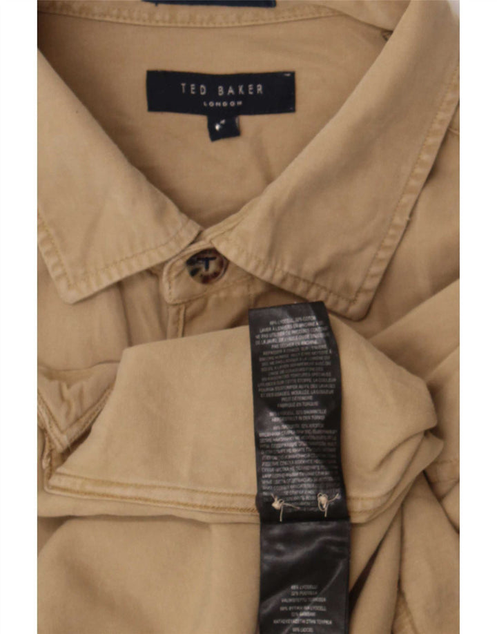 Ted Baker Camisa para hombre Talla 4 Grande Beige Lyocell