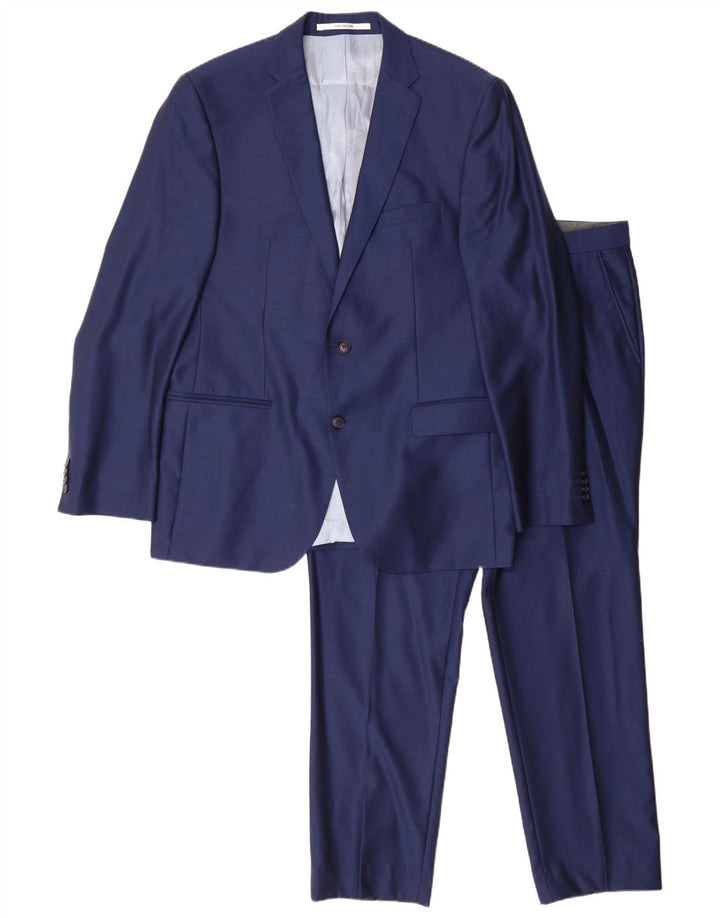 Baumler Traje de 2 piezas con 2 botones para hombre IT 52 XL W38 L29 Lana virgen azul marino