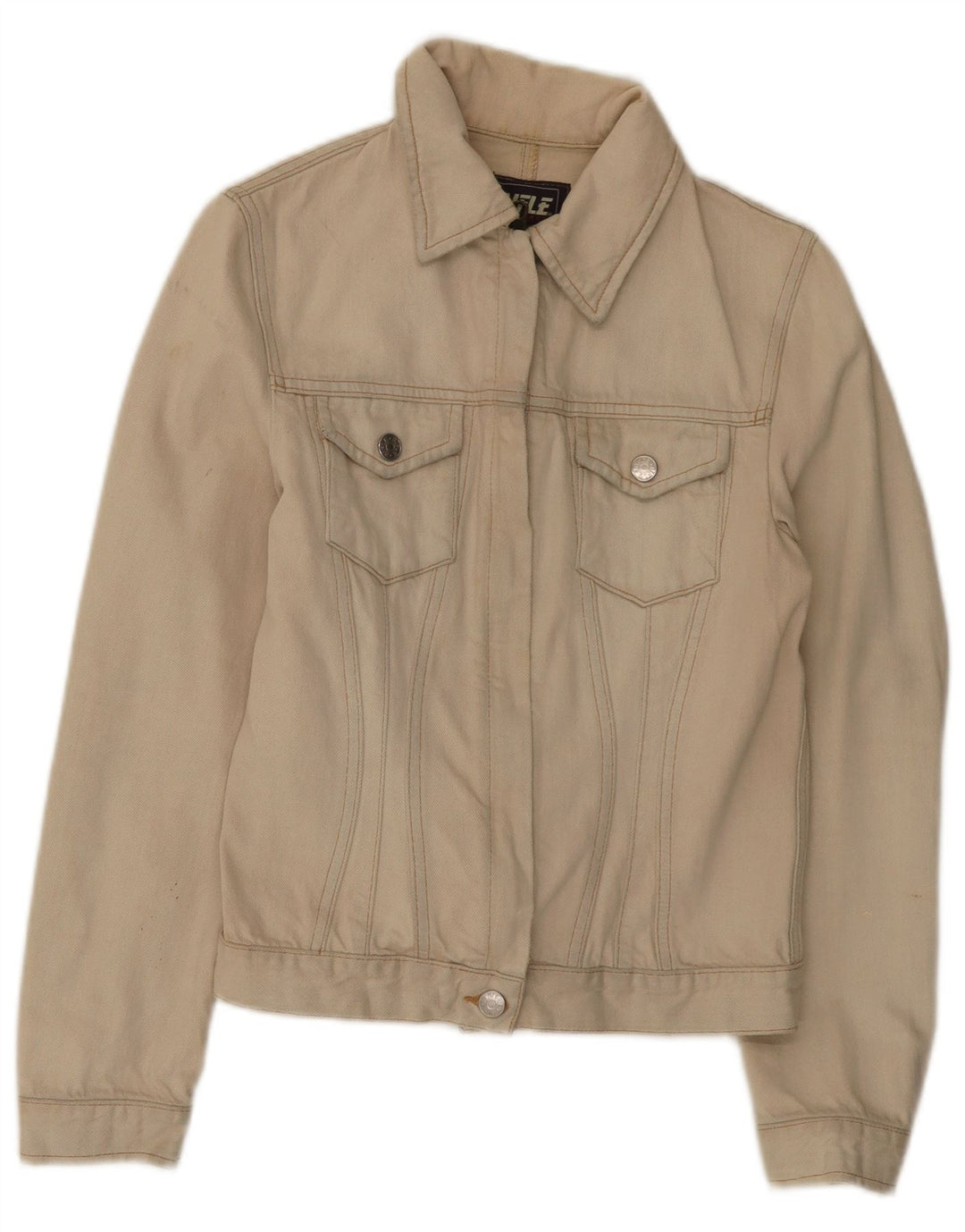 Rifle Chaqueta vaquera corta para mujer Reino Unido 12 Algodón beige medio