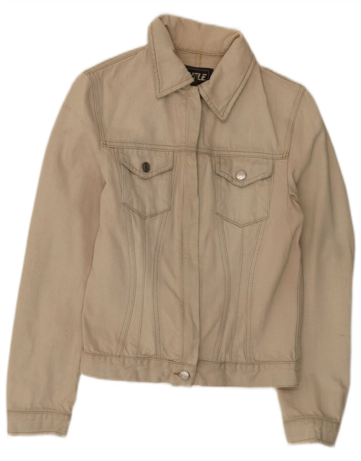 Rifle Chaqueta vaquera corta para mujer Reino Unido 12 Algodón beige medio