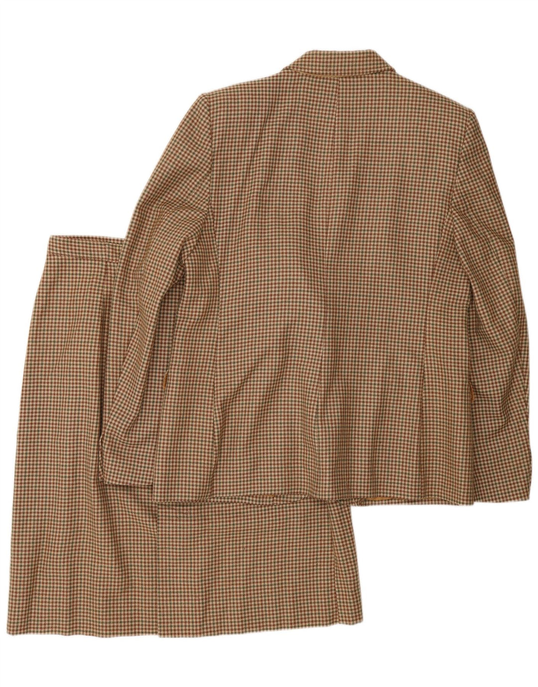 Vintage mujer 2 botones falda conjunto IT 48 XL marrón pata de gallo