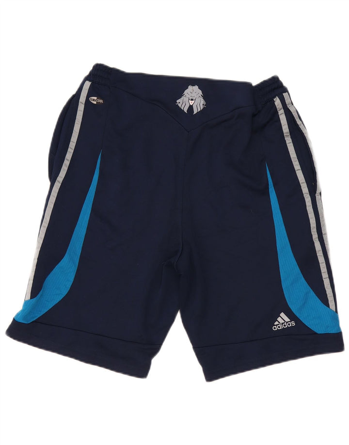 Adidas - Pantalones cortos deportivos Predator para hombre, color azul marino medio, poliéster con bloques de color