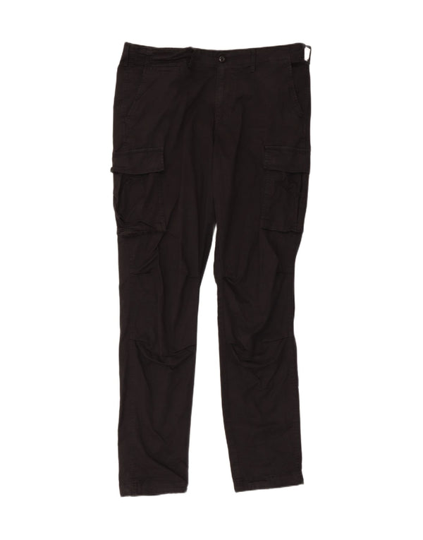 Jack & Jones Mens Slim Cargo Pantalones W34 L34 Algodón Negro