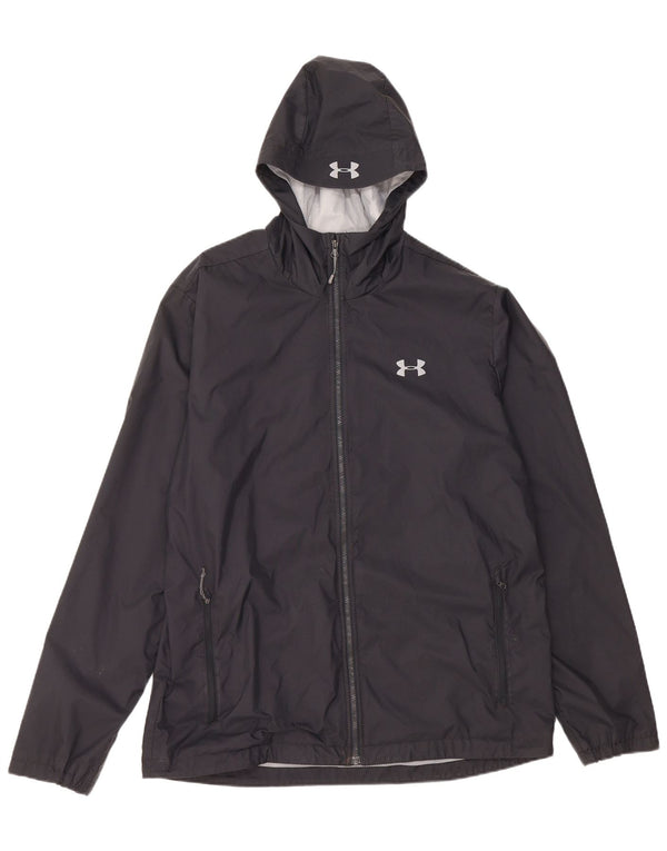 Under Armour Chaqueta impermeable con capucha para hombre UK 40 Large Nylon negro