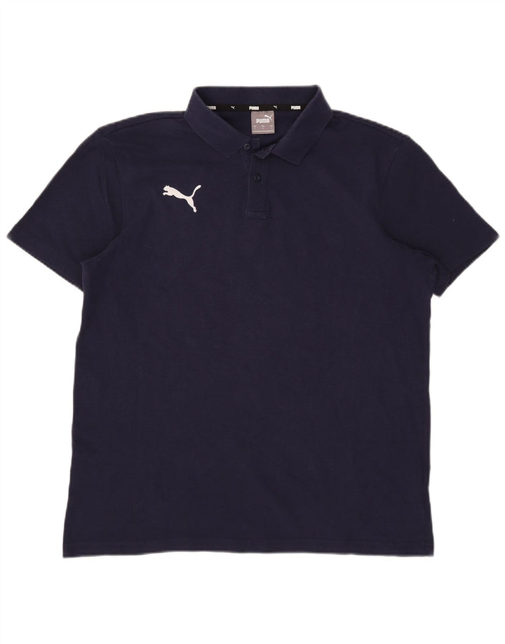 Puma Polo para hombre grande de algodón azul marino