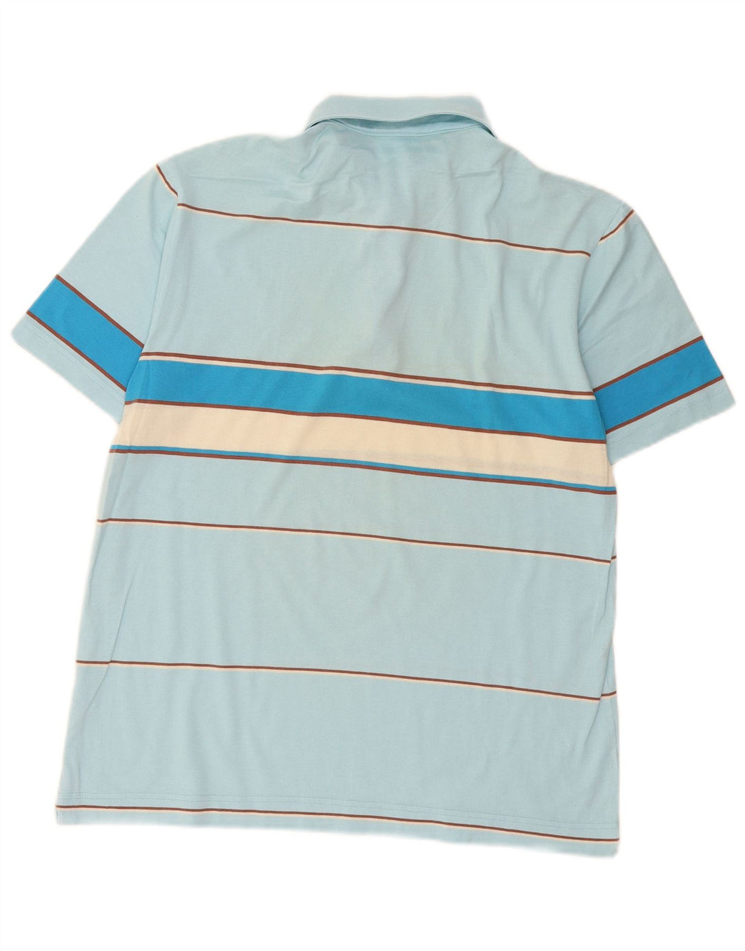 Polo Lacoste para hombre talla 4 algodón a rayas azul medio