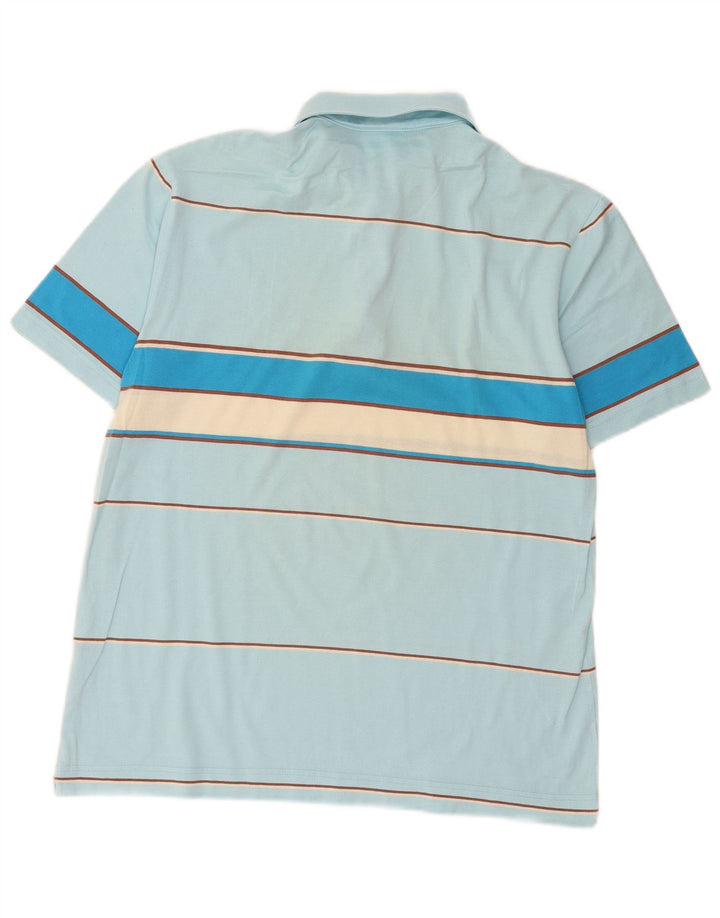 Polo Lacoste para hombre talla 4 algodón a rayas azul medio