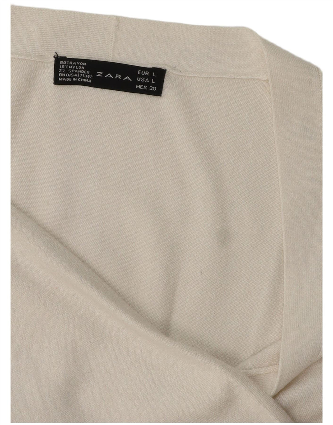 Zara - Cárdigan para mujer, talla 40, talla grande, rayón blanco