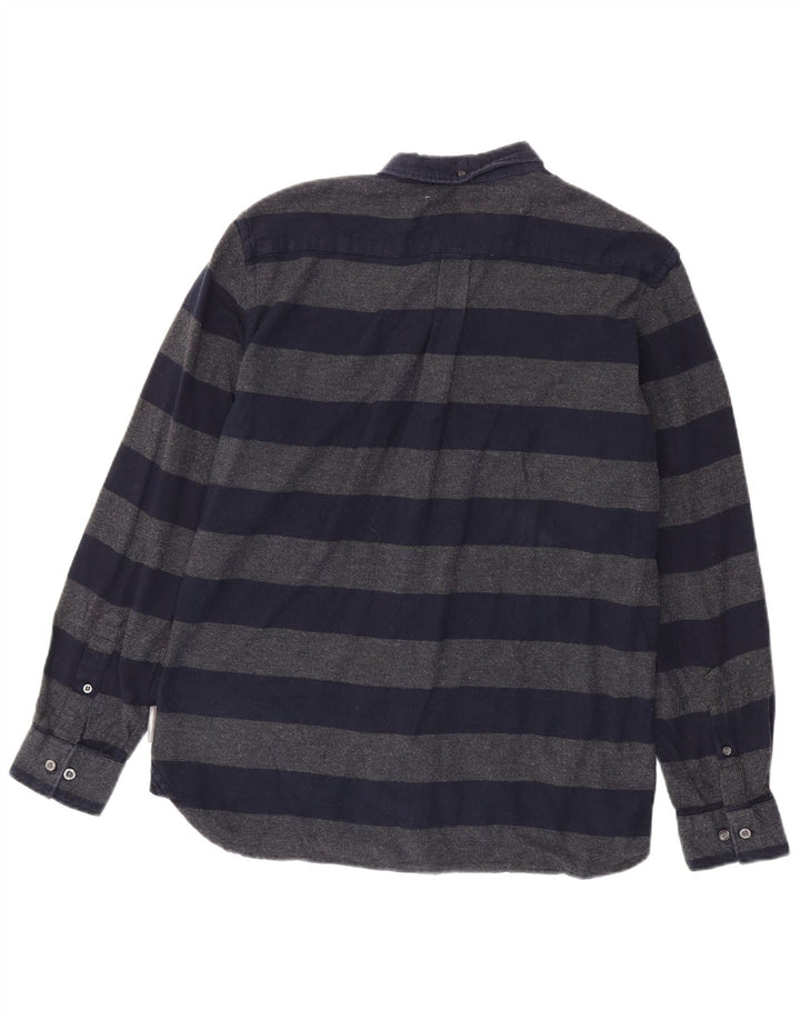 Camisa de franela para hombre de French Connection de algodón a rayas en azul marino mediano