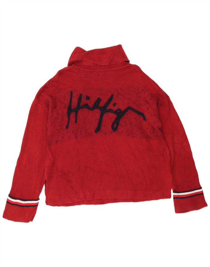 Tommy Hilfiger Suéter gráfico con cuello vuelto para mujer UK 10 Small Red