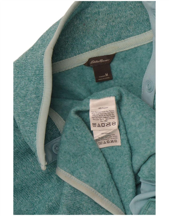 EDDIE BAUER Sudadera con cuello y botones para mujer UK 14 Medium Turquesa