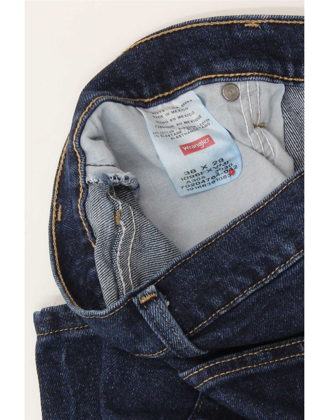 Vaqueros Wrangler Hombre Rectos W38 L29 Algodón Azul Marino