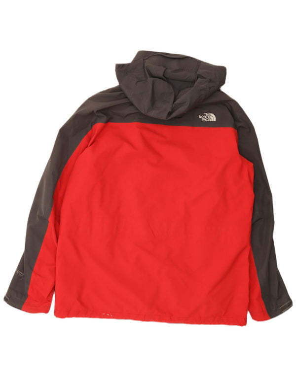 The North Face Chaqueta impermeable con capucha para hombre UK 42 XL Nylon color block rojo