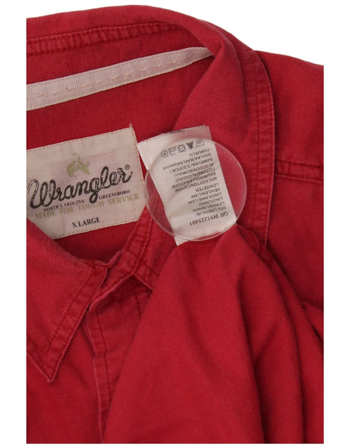 Wrangler Camisa Manga Corta Hombre XL Lino Rosa