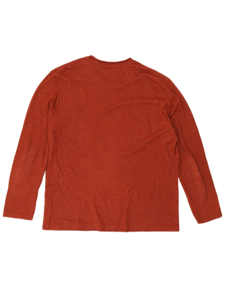 Zara Hombre Top Manga Larga Grande Algodón Rojo