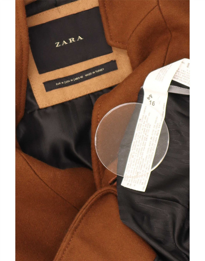 Zara Hombre Abrigo UK 38 Lana Beige Medio