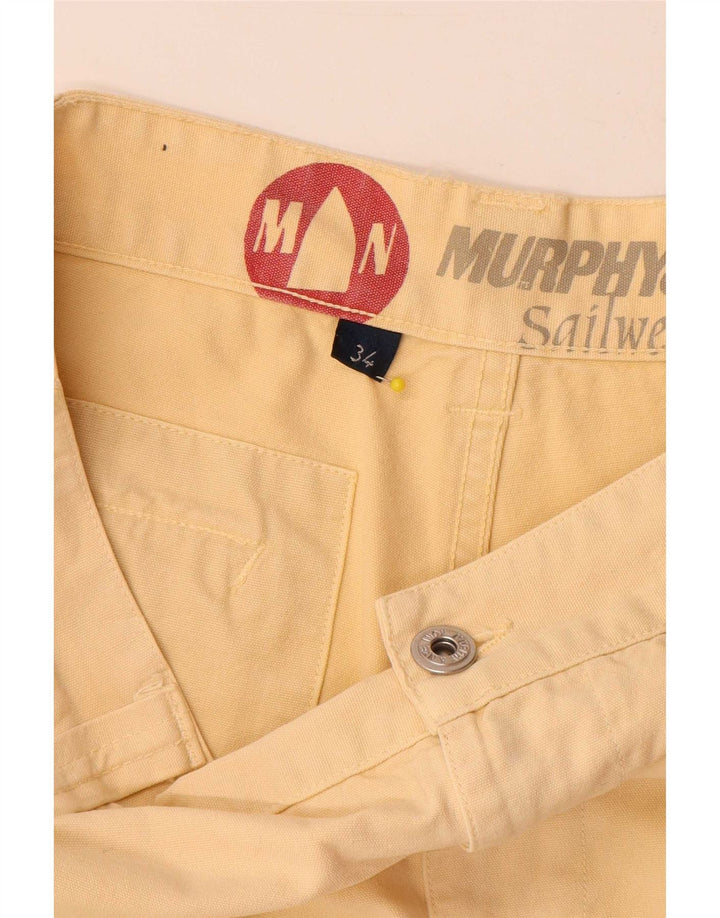 Murphy & Nye Pantalones cortos chinos para hombre W34 Algodón beige grande