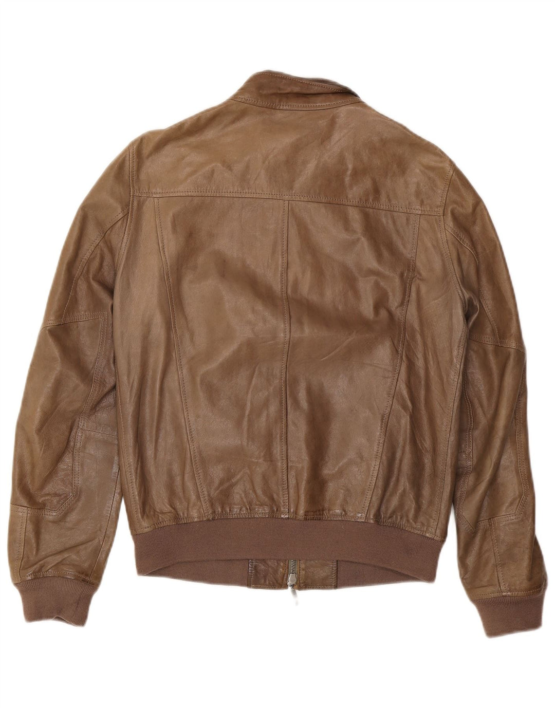 Jeckerson Chaqueta Bomber de Cuero para Hombre UK 36 Small Brown Leather