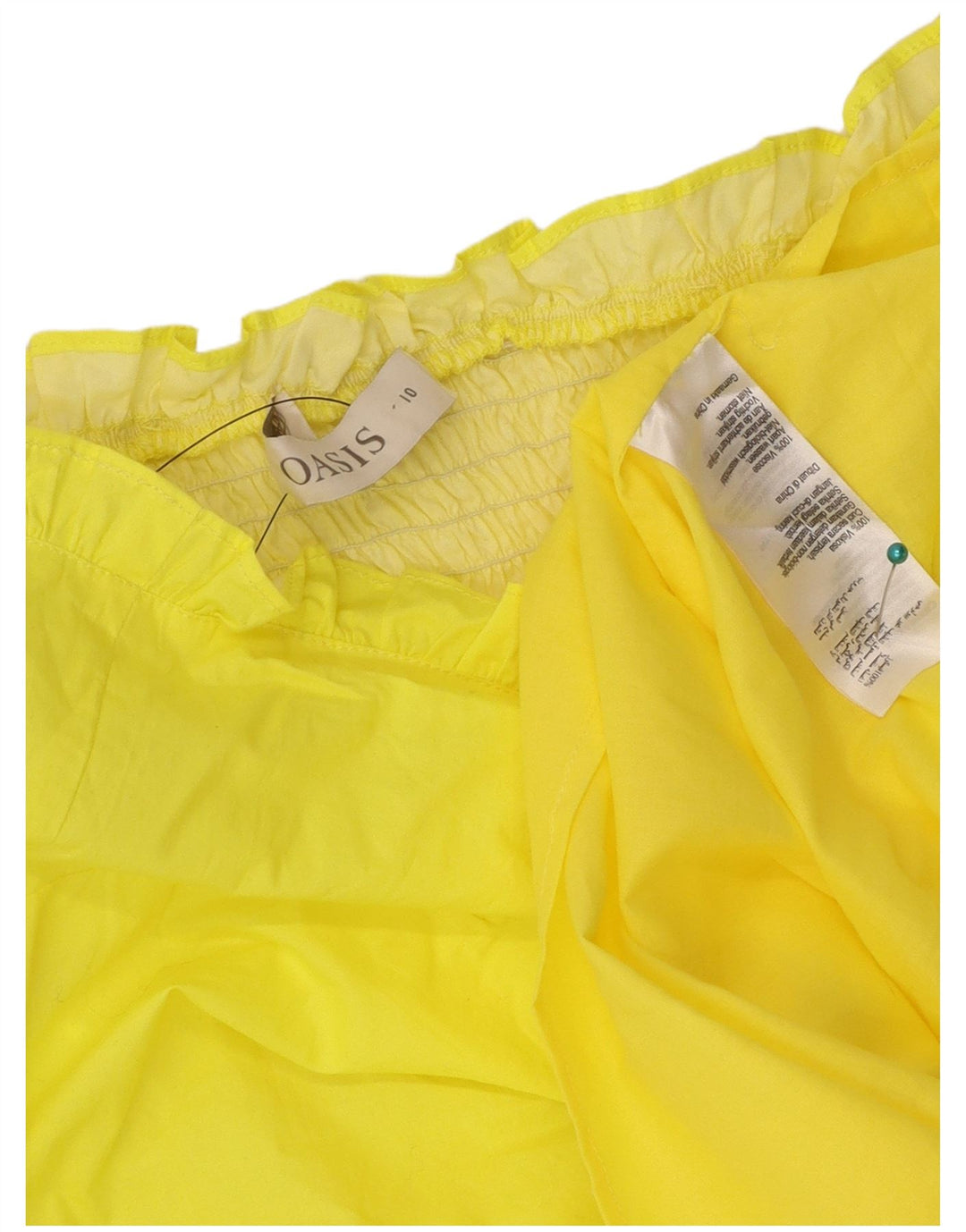 Oasis Vestido Sin Tirantes Para Mujer UK 40 Small Viscosa Amarilla