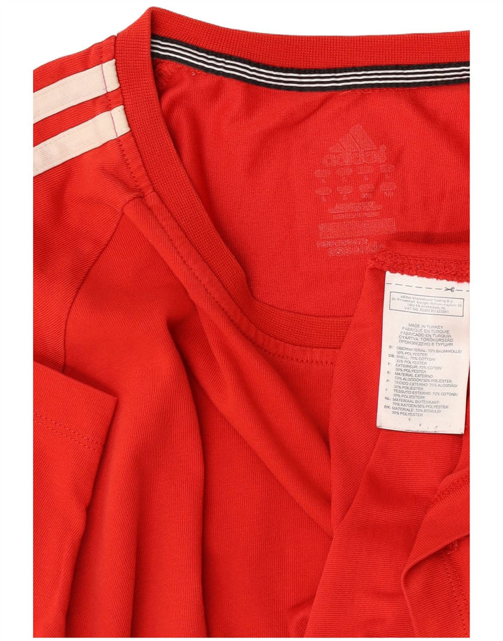 Adidas Mens Climalite Camiseta Top Grande Rojo Algodón