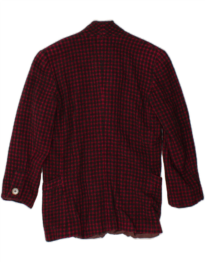 UMBERTO GINOCCHIETTI Womens 1 Button Blazer Jacket IT 40 Small Red Check Vintage Umberto Ginocchietti and Second-Hand Umberto Ginocchietti from Messina Hembry 