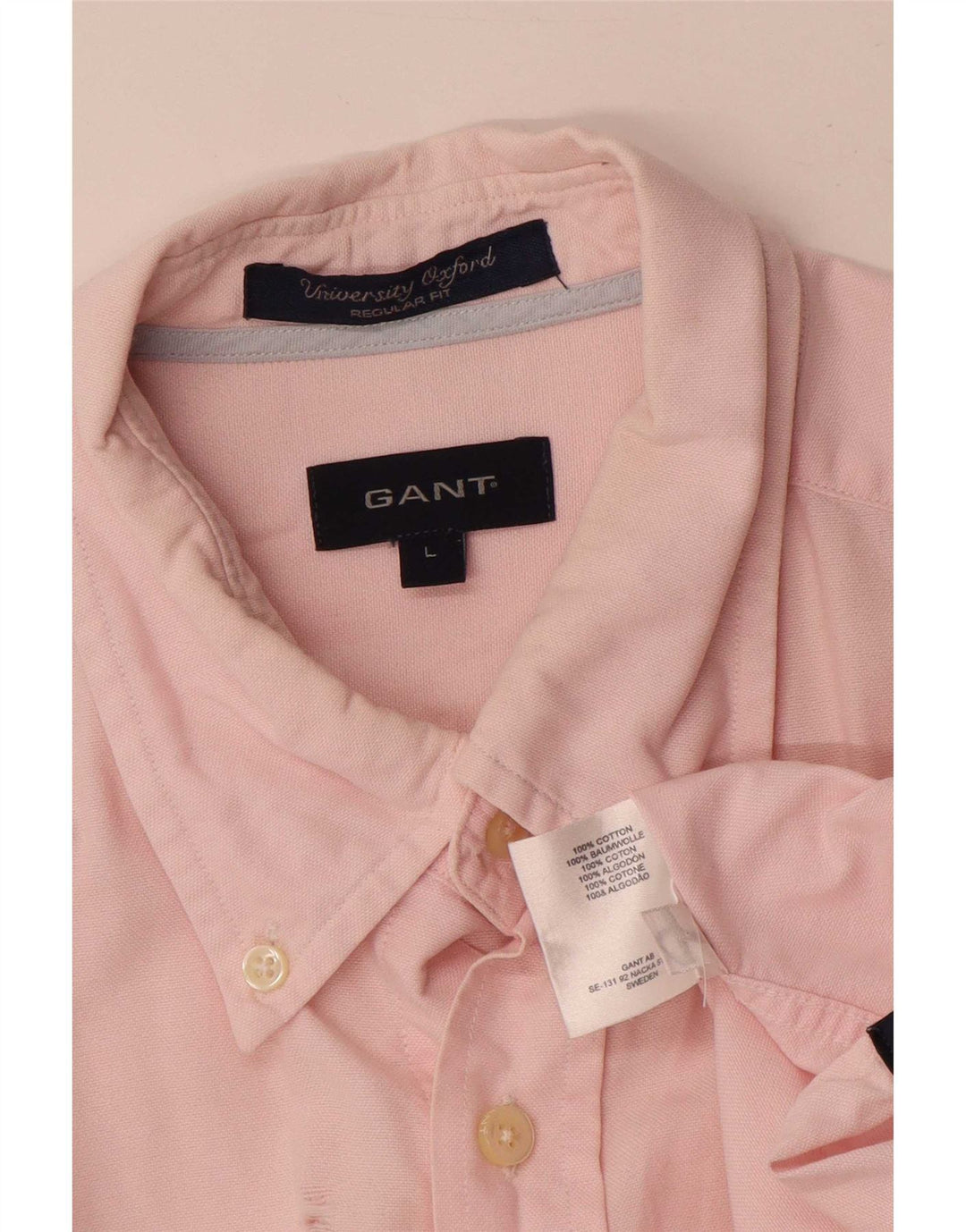 Gant Camisa Regular Fit De Algodón Rosa Grande Para Hombre