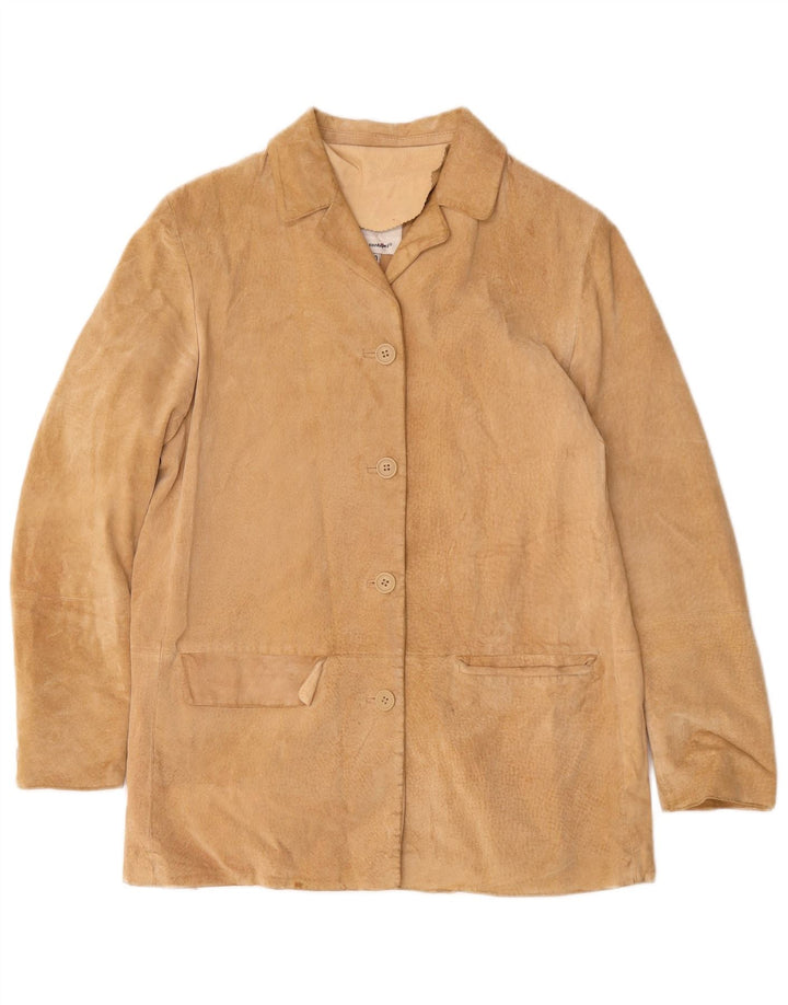 Conbipel Chaqueta Blazer de Ante de Gran Tamaño con 4 Botones para Mujer IT 40 Small Beige