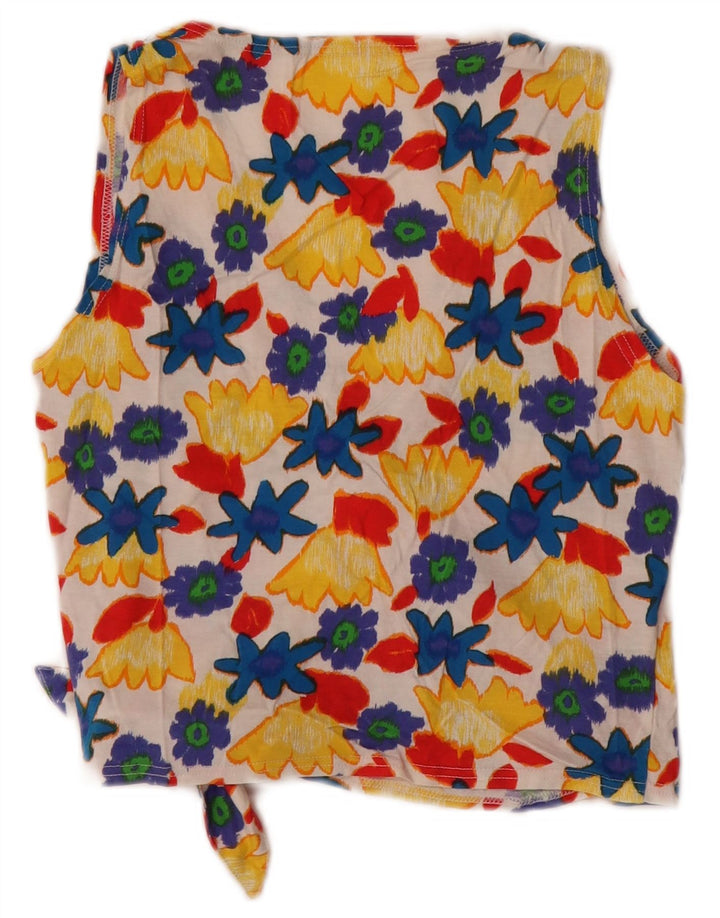 Colmar Top corto cruzado para mujer Reino Unido 44 Algodón floral multicolor grande