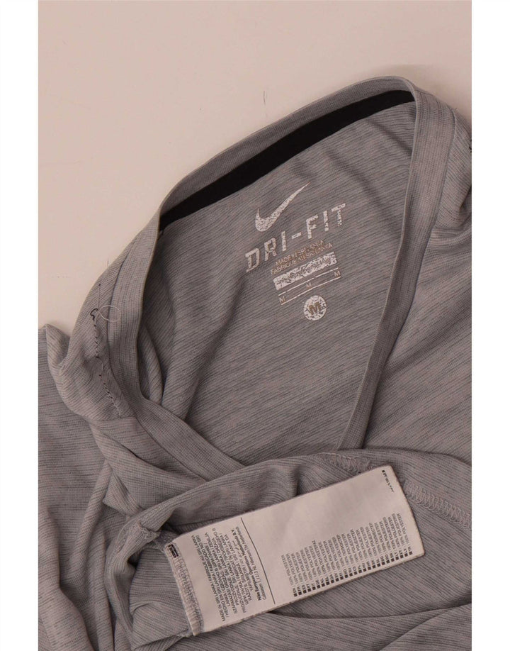 Camiseta Nike Dri Fit para hombre Top Gris medio Poliéster a rayas