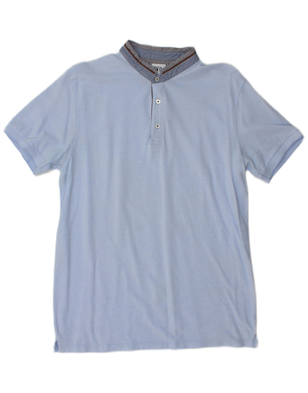 Zara Hombre Polo Azul Medio