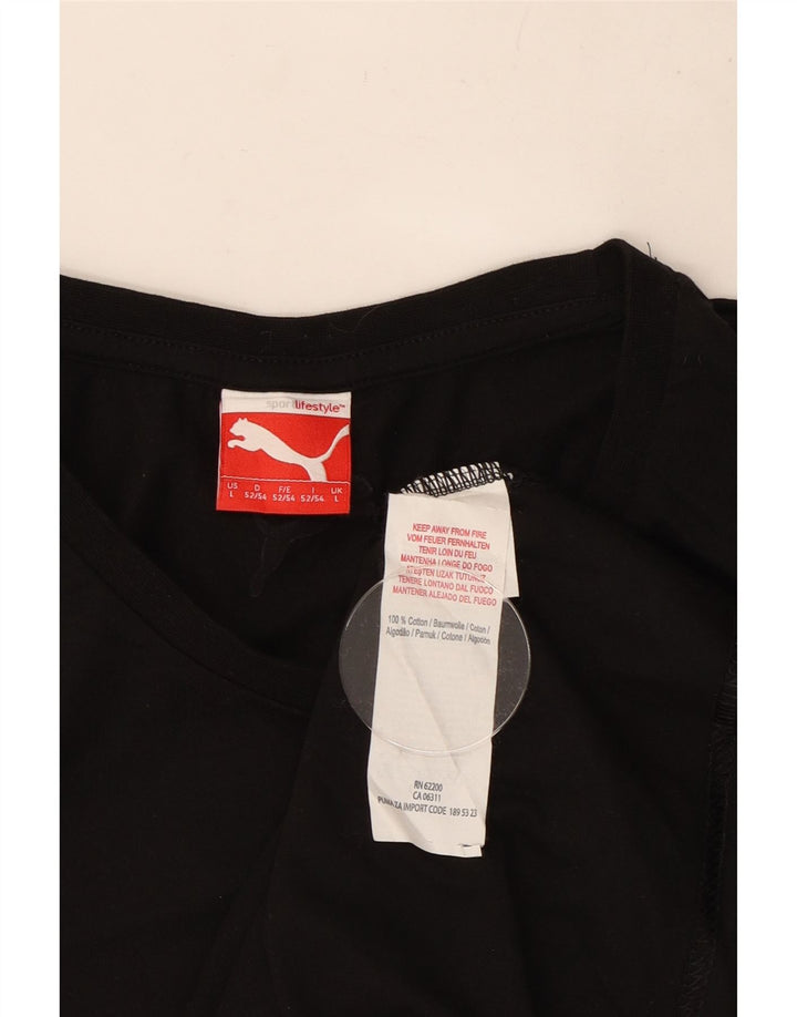 Puma - Camiseta gráfica para hombre, talla grande, algodón negro