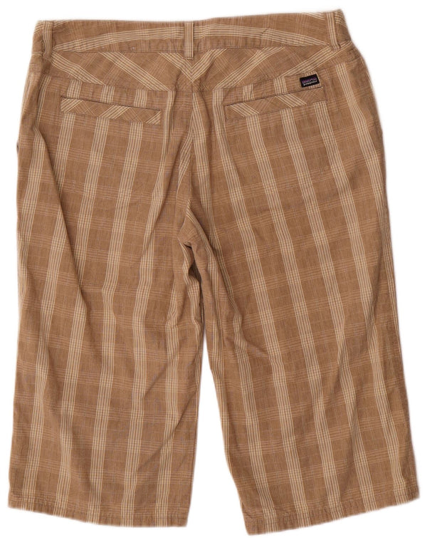 Patagonia Bermudas para mujer US 12 Large W32 Beige Check Cotton