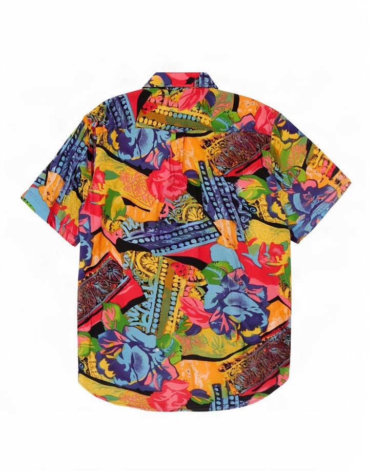 Central Park Camisa hawaiana de manga corta para hombre, talla mediana, multicolor floral