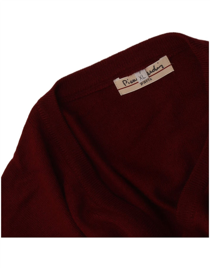 Pierre Cardin Jersey con Cuello en V para Hombre XL Rojo