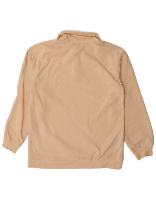 Zara Mujer Polo Cuello Sudadera Jumper UK 10 Small Beige Algodón