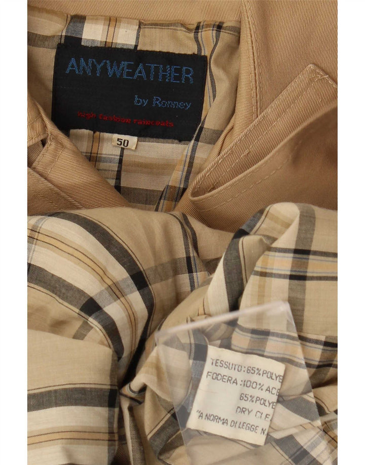 Gabardina vintage de mujer de doble pecho IT 50 XL Poliéster beige