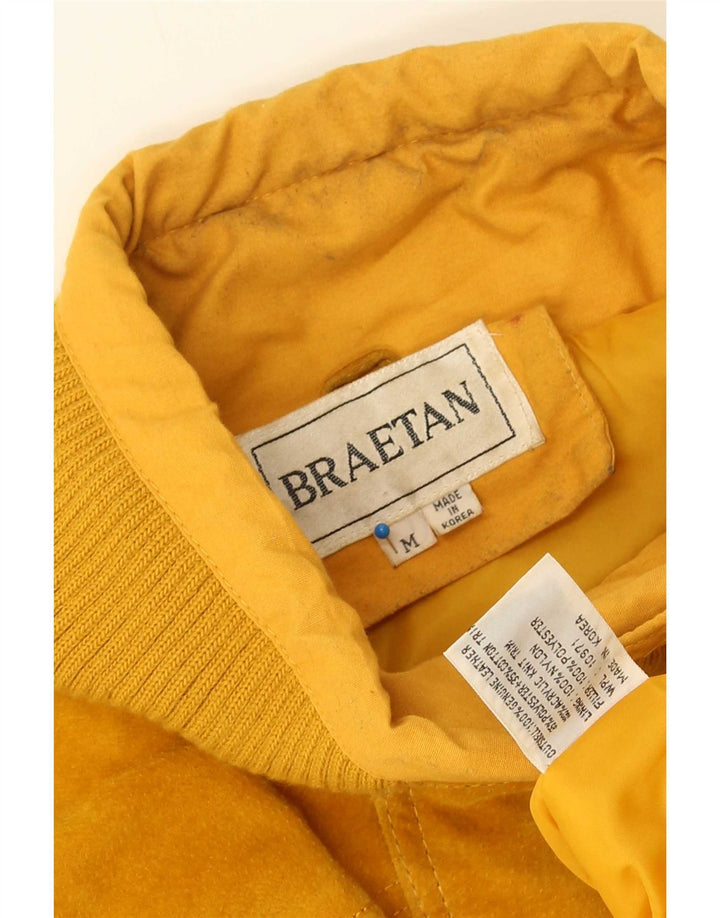 Braetan Chaqueta de cuero para hombre UK 38 Medium Yellow