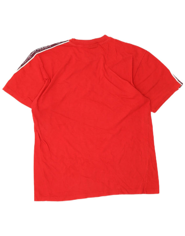 ASICS Camiseta gráfica para hombre Top Medium Red Colourblock Cotton
