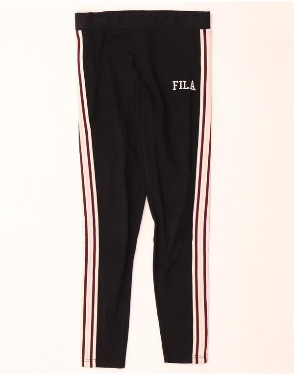 Fila Leggings gráficos para mujer UK 10 Small Black Colourblock Cotton
