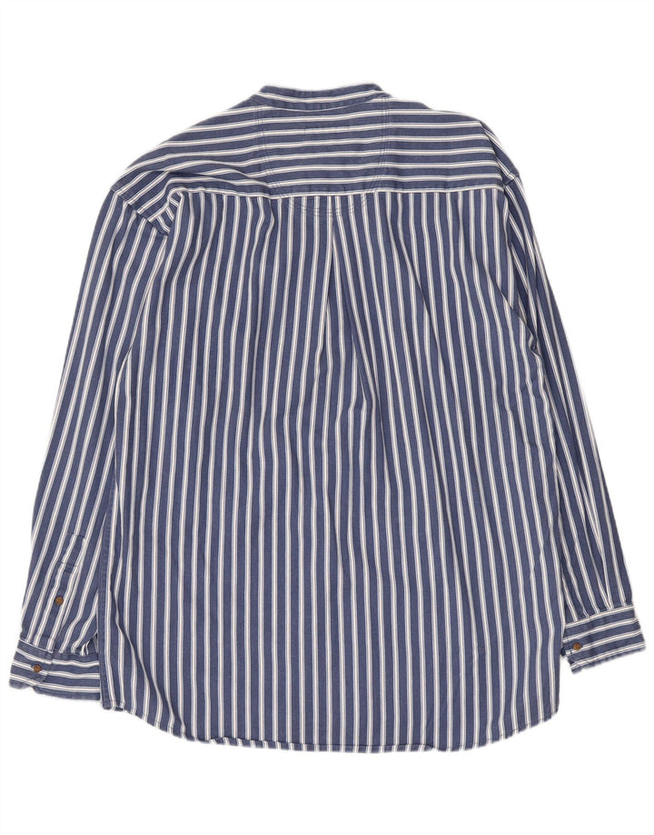 Camisa tipo jersey para hombre civil Algodón a rayas azul marino mediano
