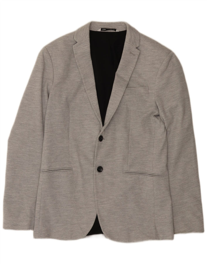 Zara Chaqueta Blazer De 2 Botones Para Hombre UK 38 Gris Medio
