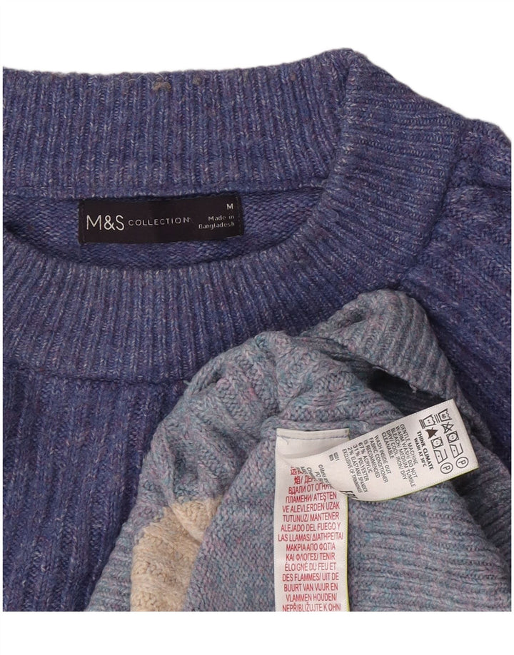 Marks & Spencer - Jersey de cuello redondo para mujer, talla 40, color azul medio a rayas